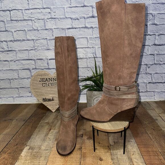 Emu Australia women's 10 wedge heeled tall leather boots - Picture 8 of 16